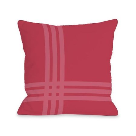 ONE BELLA CASA One Bella Casa 74696PL16O 16 x 16 in. Plaid Pop Outdoor Pillow - Rose 74696PL16O